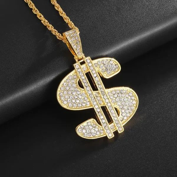 Iced Out Letter Pendant Necklace for Men - Image 21