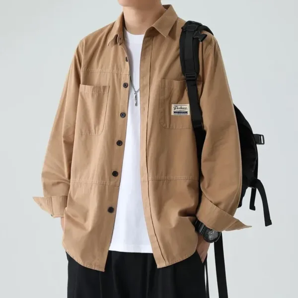 Men's Oversized Casual Long Sleeve Shirt - Image 8