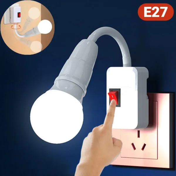 E27 Wall Lamp Holder with Flexible Neck