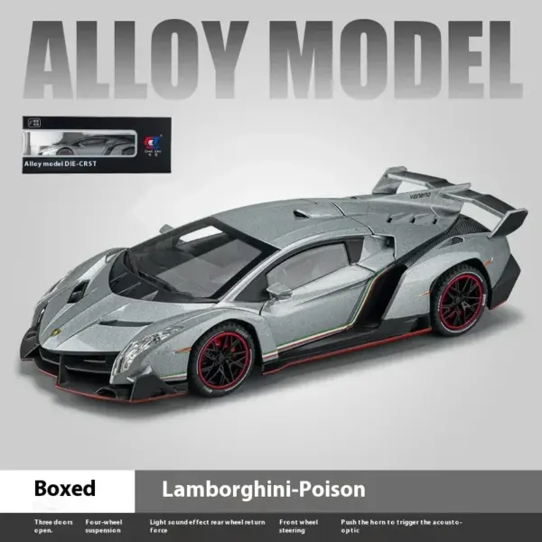 1:24 Lamborghini Veneno Diecast Car Model - Image 7