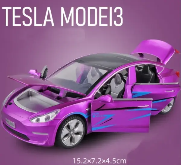 1:32 Tesla Model 3 Alloy Diecast Car Model - Image 12