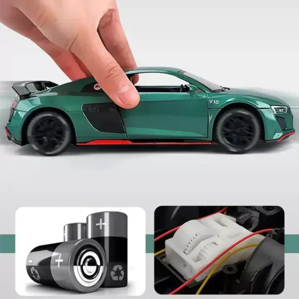 1:24 Alloy Audi R8 V10 Plus Toy Car Model - Image 5