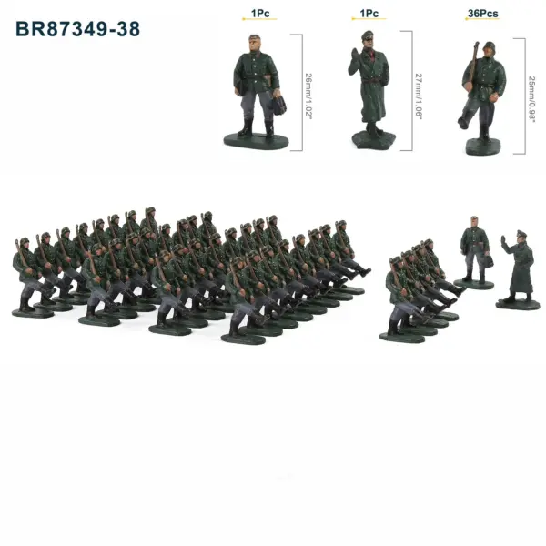 38pcs HO Scale Military Figures Set - Image 11