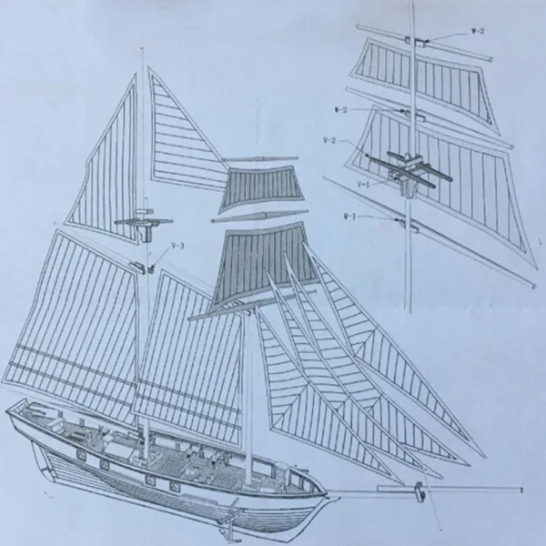 DIY Wooden Sailing Ship Model Kit 1:130 - Image 6