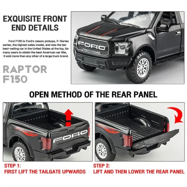 1:32 Ford Raptor F150 Diecast Model Car - Image 6