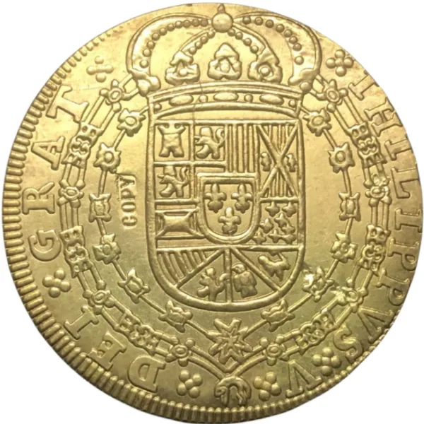 1712 Gold Plated 8 Escudos Coin Replica