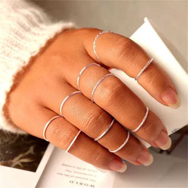 Bohemian Cross Wide Ring Set for Women - Image 18