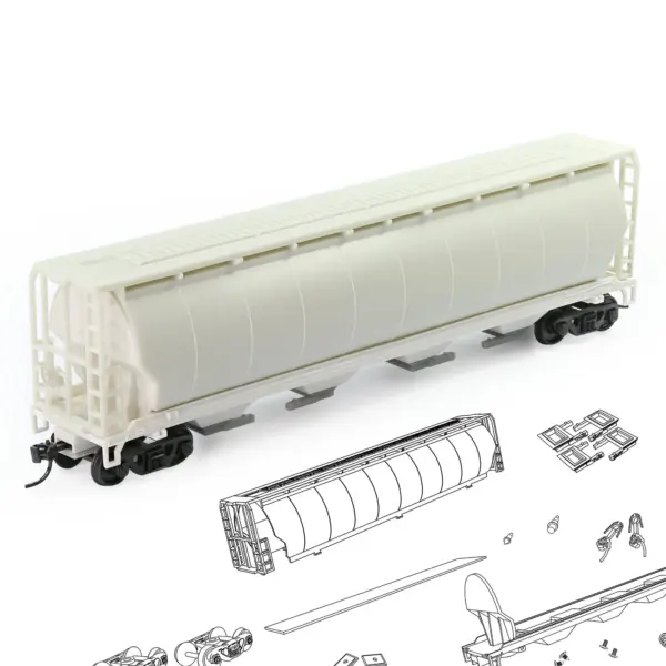 HO Scale Unassembled Cylindrical Grain Hopper Model