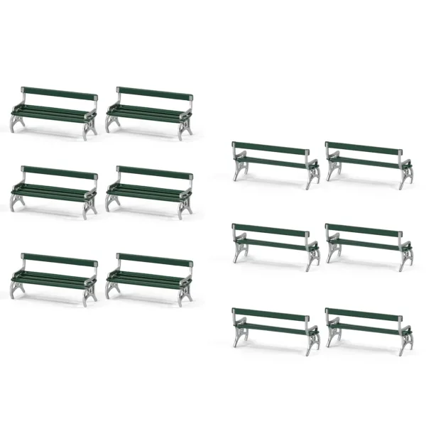 HO Scale 1:87 Garden Park Benches Set - Image 8