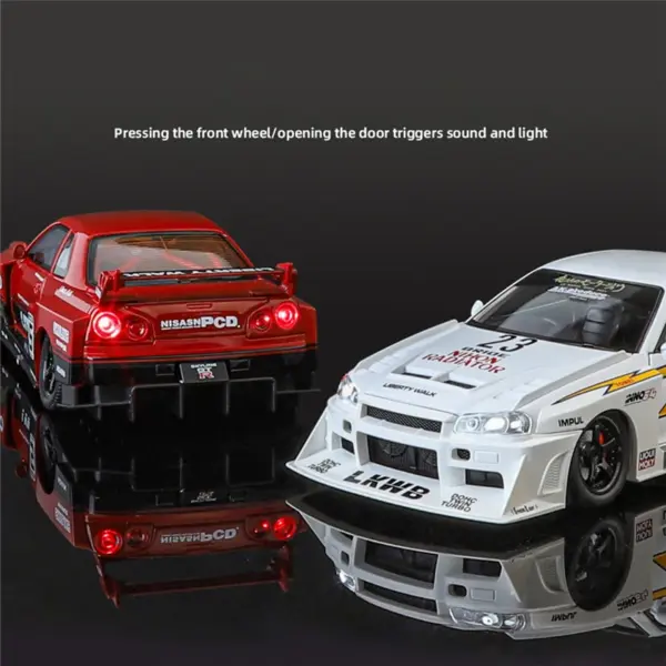 1:24 Nissan Skyline GTR R34 Alloy Model Car - Image 4