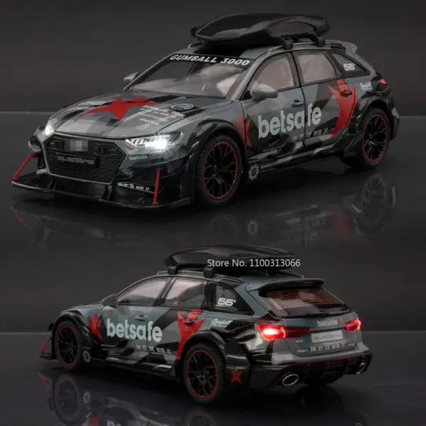 1/24 Audi RS6 Diecast Car with Lights and Sound - Image 5