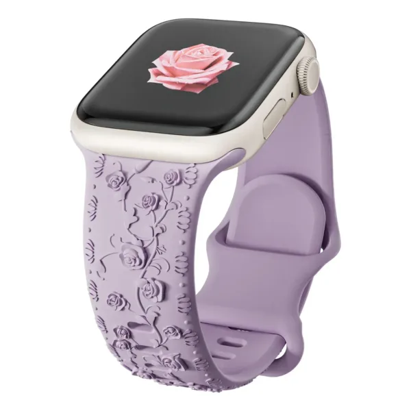 Floral Engraved Strap for Apple Watch 38-49mm - Image 14