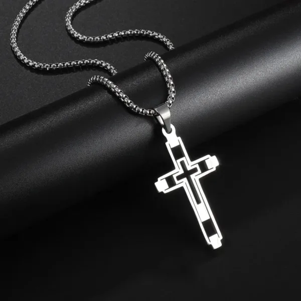 Punk Red Cross Templar Pendant Necklace - Image 29