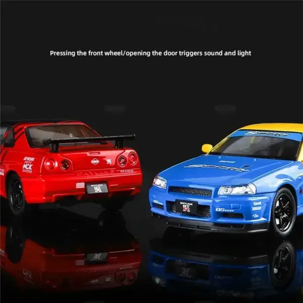 1:24 Nissan Skyline GTR R34 Alloy Model Car - Image 4