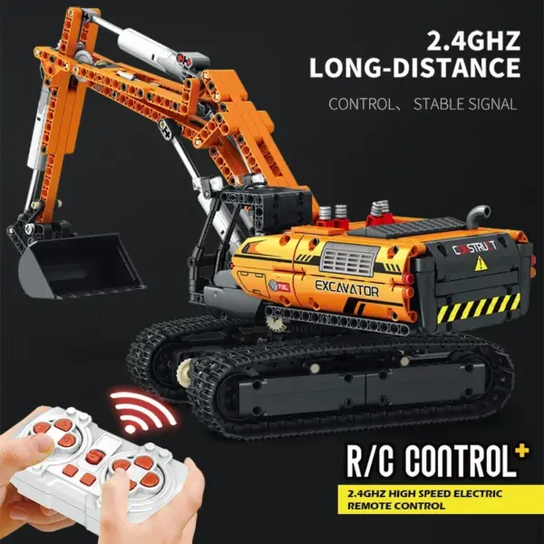 Remote-Controlled Excavator Building Blocks Set - Image 3