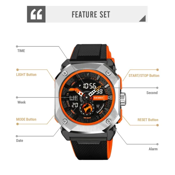 Digital Sport Watch with LED Display 5Bar - Image 5