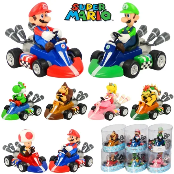 Super Mario 12cm Pull Back Car Figures