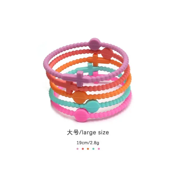 Neon Purple Silicone Bracelets - 5 Pack - Image 9