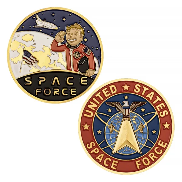 Golden Plated Space Force Commemorative Coin - Image 7