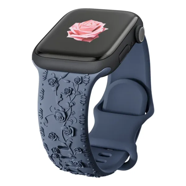 Floral Engraved Strap for Apple Watch 38-49mm - Image 18