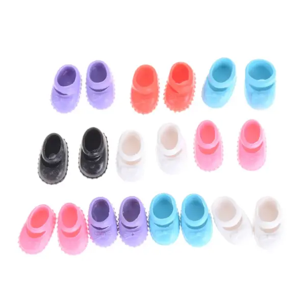 5 Pairs of Colorful Shoes for 12cm Dolls