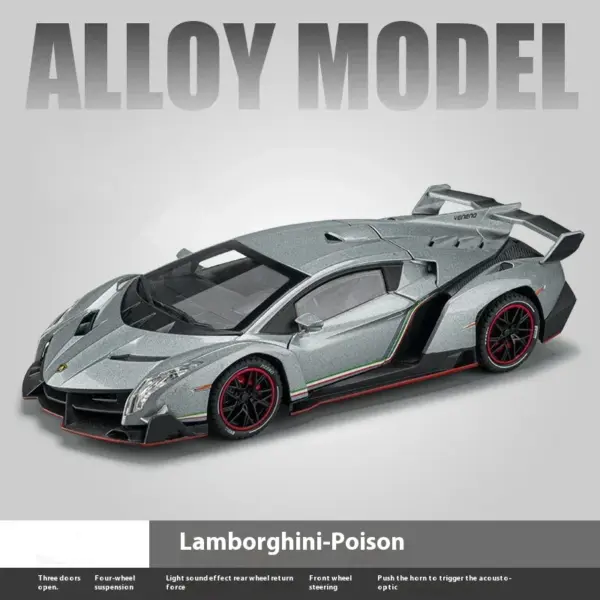 1:24 Lamborghini Veneno Diecast Car Model - Image 11