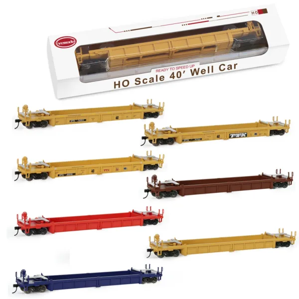 HO Scale 40ft Well Car Model Railway Wagon