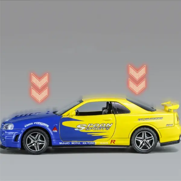 1:32 Nissan Skyline GTR R34 Diecast Car Model - Image 4