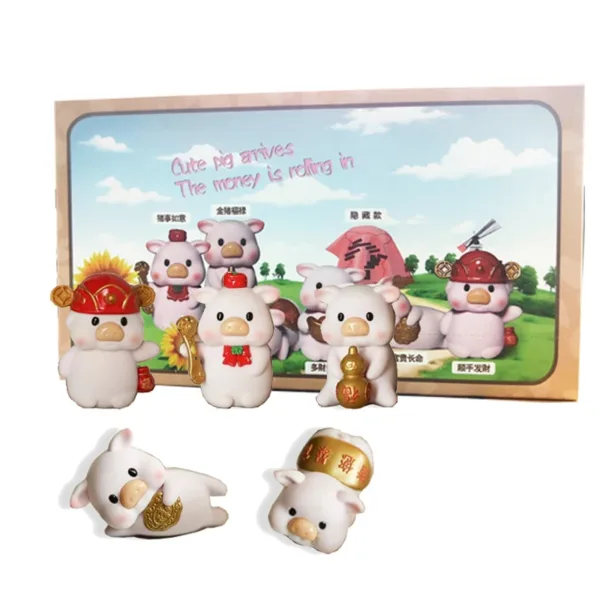 Cute Mini Resin Pig Figures Set of 6 - Image 7