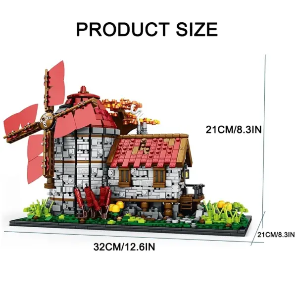 2296PCS Windmill Stone House Building Set - Image 3