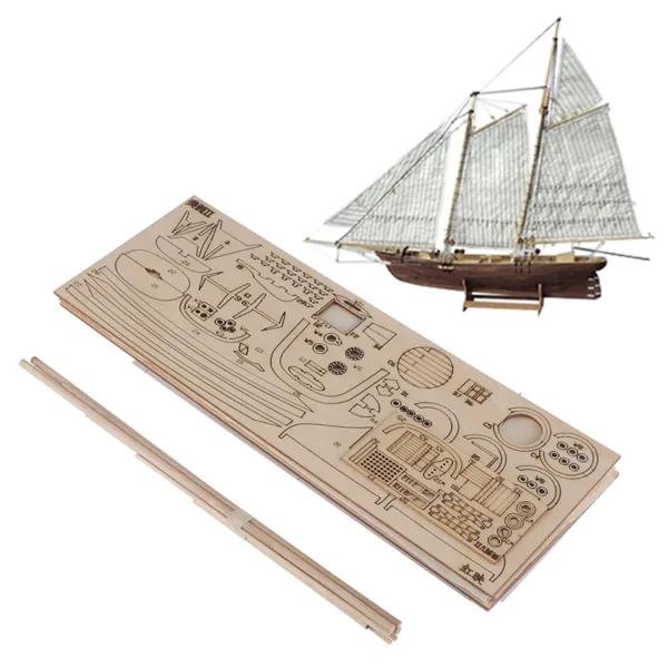 DIY Wooden Sailing Ship Model 1:120 Scale - Image 3