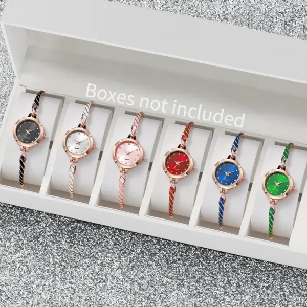 6PCS Women's Quartz Watches Colorful Set