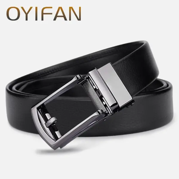 Genuine Leather Adjustable Men's Ratchet Belt - Image 2