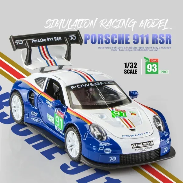 1:32 Diecast Porsche 911 GT3 RSR Model Car - Image 2