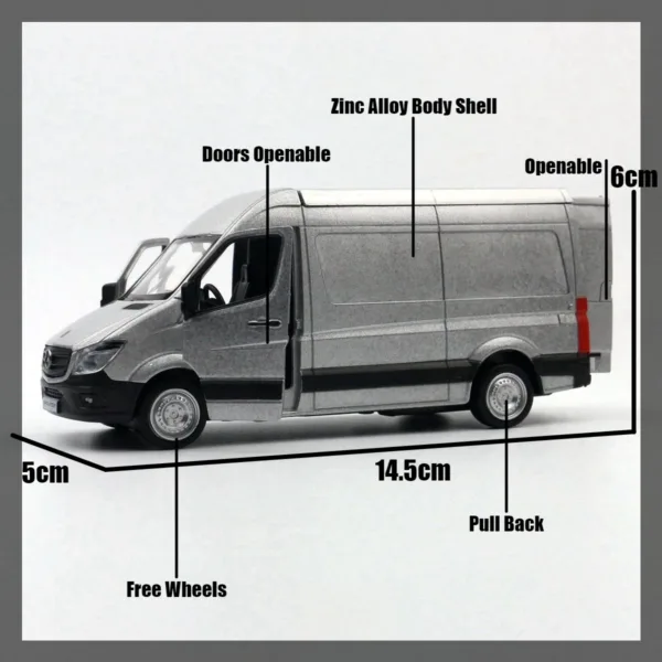 1/36 Mercedes-Benz Sprinter Diecast Model Car - Image 6