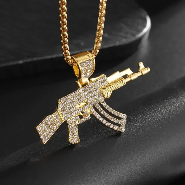 Hip-Hop Iced Out Spades Card Pendant Necklace - Image 43