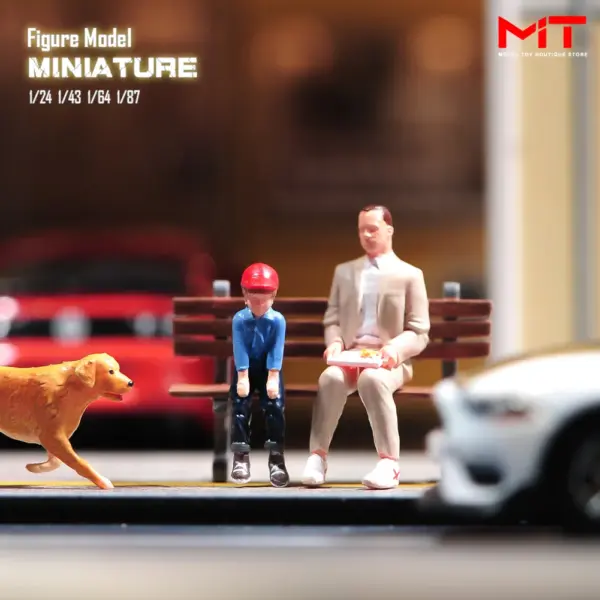 Miniature Model Man on Bench 1/87 to 1/24 - Image 2