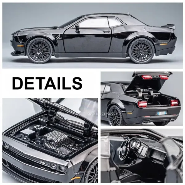 1:32 Scale Challenger Hellcat Diecast Toy Car - Image 2