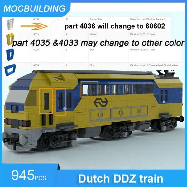 Dutch NS ICM Train Carriage Building Blocks Set - Image 6