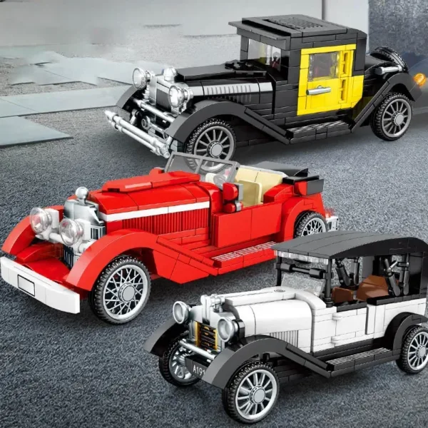 Vintage Racing Car Building Blocks Set - Image 3