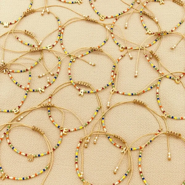 Personalized Initial A-Z Beaded Bracelet for Women - Image 3