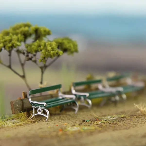 HO Scale 1:87 Garden Park Benches Set - Image 6