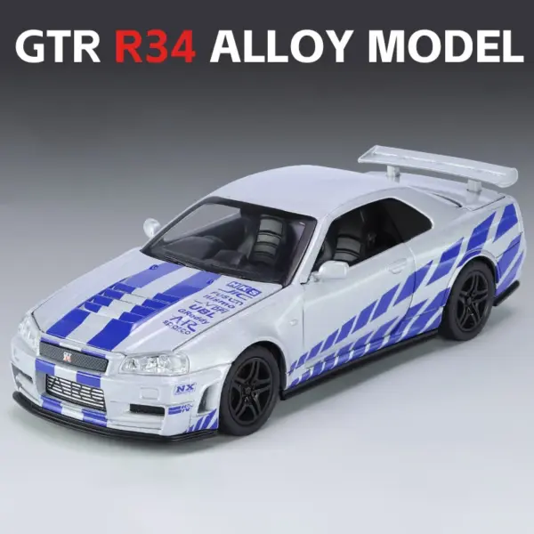 1:32 Nissan Skyline GTR R34 Diecast Car Model - Image 7