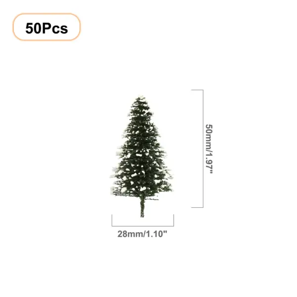 40pcs Deep Green Snowy Pine Trees Set - Image 12