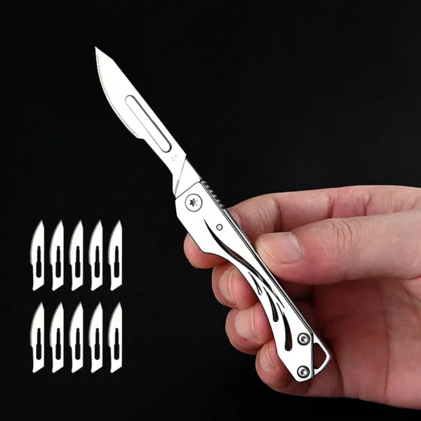 Mini Folding Stainless Steel Utility Knife Set - Image 8