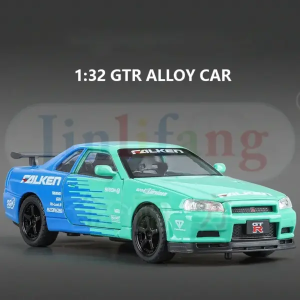 1:32 Nissan Skyline GTR R34 Diecast Model Car - Image 8