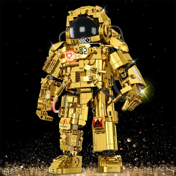 Golden Astronaut Building Blocks Set for Kids