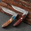 Portable Damascus Steel Folding Camping Knife