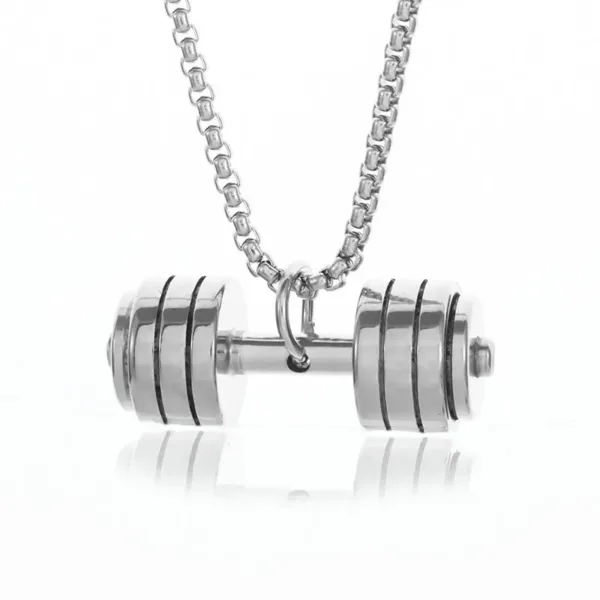 Fashion Barbell Dumbbell Pendant Necklace - Image 40