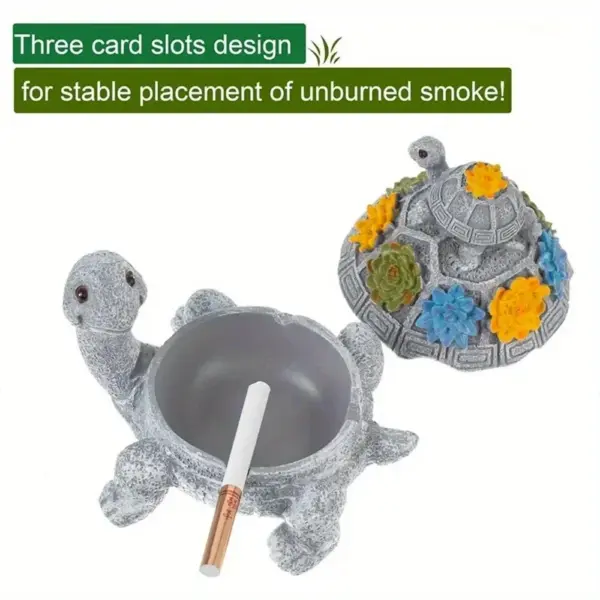 Cute Turtle Resin Smokeless Ashtray with Lid - Image 4